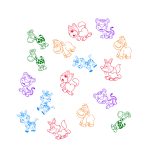 Round self-inking Stamp 60 pcs Animals - Imagen 3