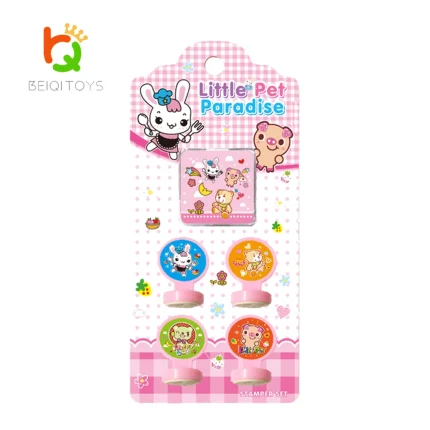 girls stamps bulk blister pack retail, gift store wholesale toy lot, OEM customizable packaging