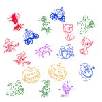 Round self-inking Stamp 60 pcs Halloween - Image 3