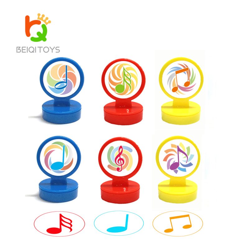 music note stamp set for kids on white background