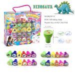 Round self-inking Stamp 24 pcs Dinosaurs