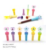 custom dinosaur shaped cap stamps star heart flower handles glitter PS, T-Rex stamp with PP pencil cap, unique girls party favors bulk